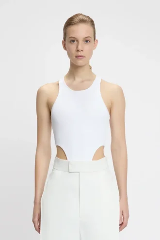 Body de corte alto en blanco