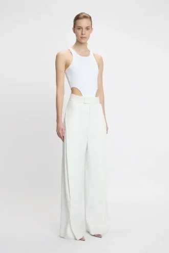Body de corte alto en blanco