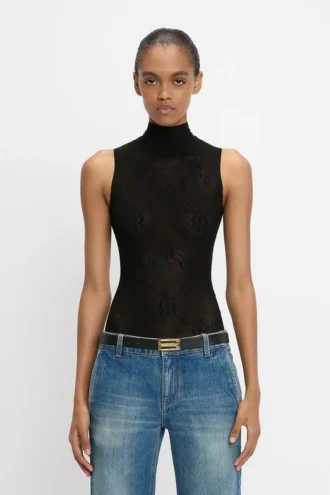 Body de cuello alto en negro