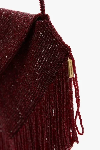 Bolsa con cuentas Manhattan en color burdeos