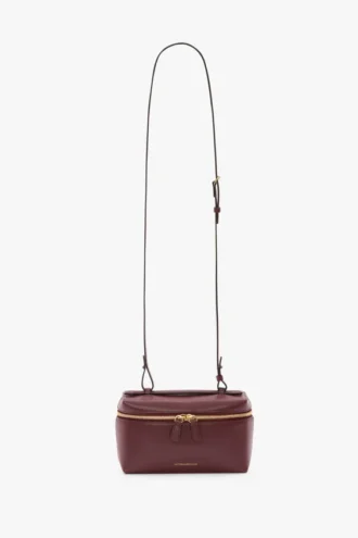 Bolso bandolera Vanity en piel burdeos