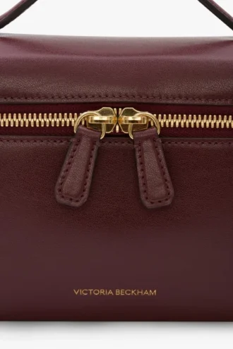 Bolso bandolera Vanity en piel burdeos