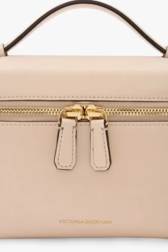 Bolso bandolera Vanity en piel rosa pálido