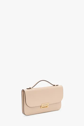 Bolso de mano Dorian en piel rosa pálido