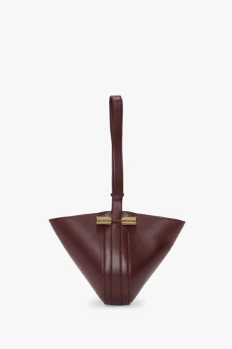 Bolso de mano Portofino en piel burdeos