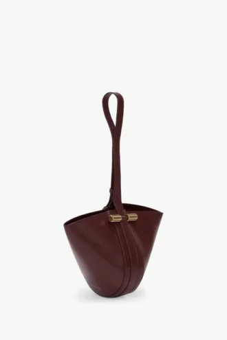 Bolso de mano Portofino en piel burdeos