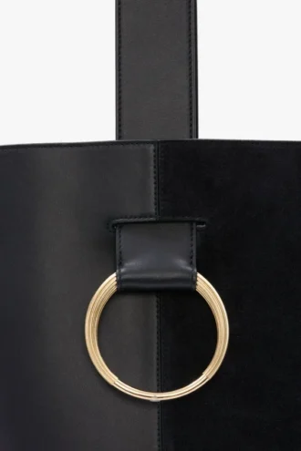 Bolso Dia Bucket en piel azul marino