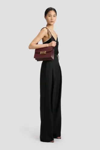 Bolso Dorian en piel burdeos