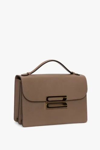 Bolso Dorian en piel gris paloma