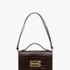 Bolso Dorian en piel marrón oscuro con relieve Bolso Dorian en piel marrón oscuro con relieve