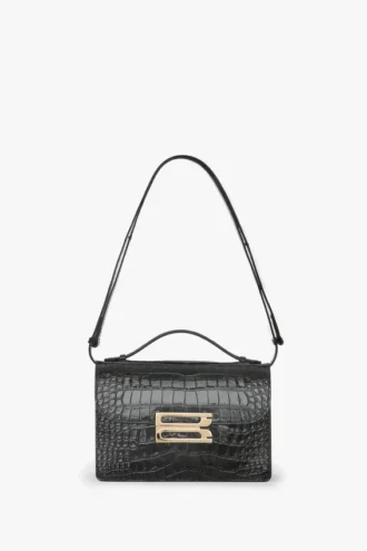Bolso Dorian en piel negra con relieve