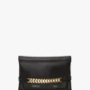 Bolso tipo riñonera con cadena en piel negra Bolso tipo riñonera con cadena en piel negra