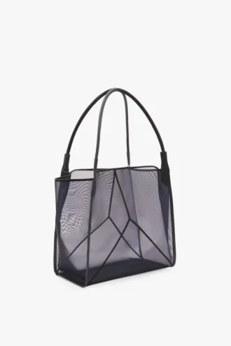 Bolso tote grande Victoria en malla azul marino