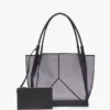 Bolso tote grande Victoria en malla azul marino Bolso tote grande Victoria en malla azul marino