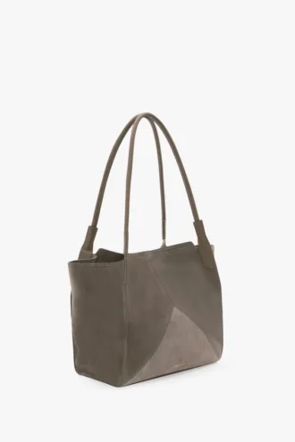 Bolso tote The Victoria en ante gris guijarro