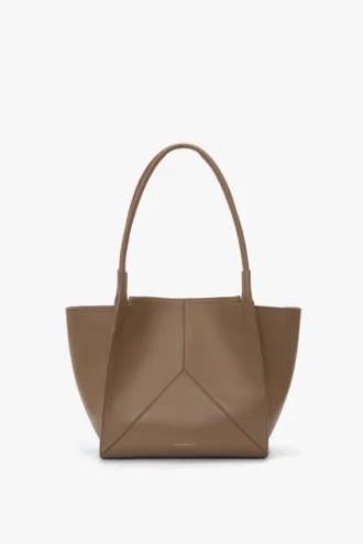 Bolso tote The Victoria en piel gris paloma
