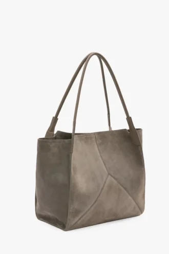 Bolso tote The Victoria grande en ante gris guijarro