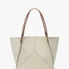 Bolso tote Victoria grande en lona marfil Bolso tote Victoria grande en lona marfil