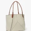 Bolso tote Victoria grande en lona marfil Bolso tote Victoria grande en lona marfil