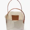 Bolso tote Victoria grande en lona marfil Bolso tote Victoria grande en lona marfil