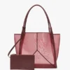 Bolso tote Victoria grande en malla burdeos