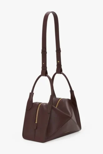 Bolso Victoria Plié en piel burdeos