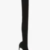 Botas Harlow de jersey elástico con punta abierta 100 en negro Botas Harlow de jersey elástico con punta abierta 100 en negro