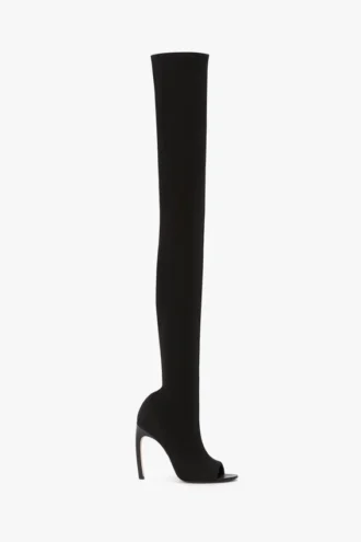 Botas Harlow de jersey elástico con punta abierta 100 en negro