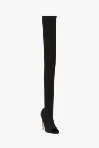 Botas Harlow de jersey elástico con punta abierta 100 en negro