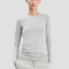 Camiseta de manga larga en gris jaspeado Camiseta de manga larga en gris jaspeado
