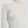 Camiseta de manga larga en gris jaspeado Camiseta de manga larga en gris jaspeado