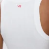 Camiseta sin mangas de canalé en blanco Camiseta sin mangas de canalé en blanco