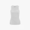 Camiseta sin mangas de canalé en blanco Camiseta sin mangas de canalé en blanco