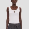 Camiseta sin mangas Split en blanco
