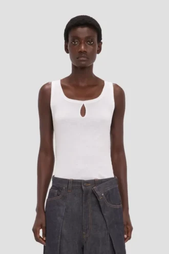 Camiseta sin mangas Split en blanco