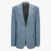 Chaqueta con solapa en V en azul nube Chaqueta con solapa en V en azul nube