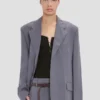 Chaqueta con solapas en forma de V en color flint Chaqueta con solapas en forma de V en color flint