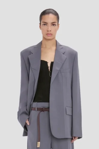 Chaqueta con solapas en forma de V en color flint