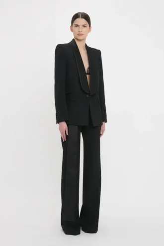 Chaqueta de esmoquin con cuello chal en negro