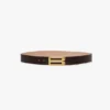 Cinturón Jumbo Dorian en piel marrón oscuro con relieve de cocodrilo