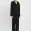 Conjunto de pijama con monograma VB en negro Conjunto de pijama con monograma VB en negro