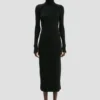 Falda midi con botones en negro Falda midi con botones en negro