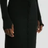 Falda midi con botones en negro Falda midi con botones en negro