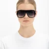 Gafas de sol con máscara en capas en degradado negro
