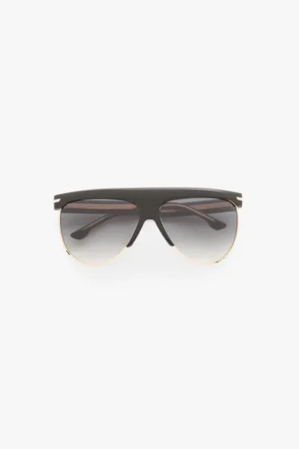 Gafas de sol de metal y acetato esculpidas con parte superior plana