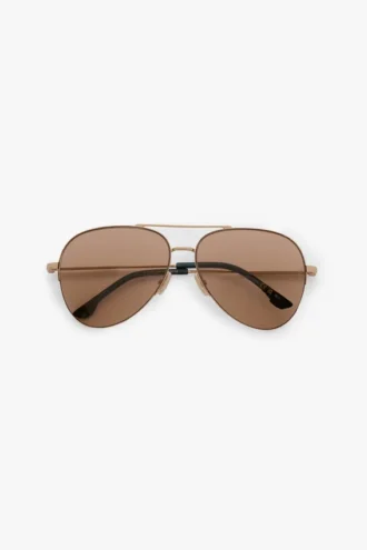 Gafas de sol de piloto metálicas en azul dorado