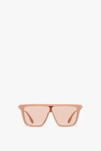 Gafas de sol rectangulares en color nude