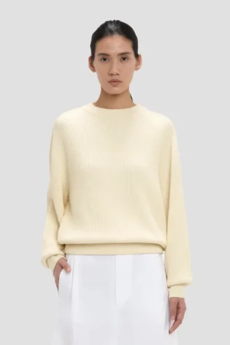 Jersey de corte holgado en color marfil