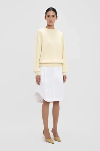 Jersey de corte holgado en color marfil