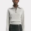 Jersey Milano con media cremallera en gris jaspeado Jersey Milano con media cremallera en gris jaspeado